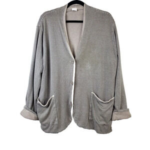 Poetry Womens 12 HEMP ORGANIC COTTON Blazer Jersey Knit Brown Large‎ Minimalist